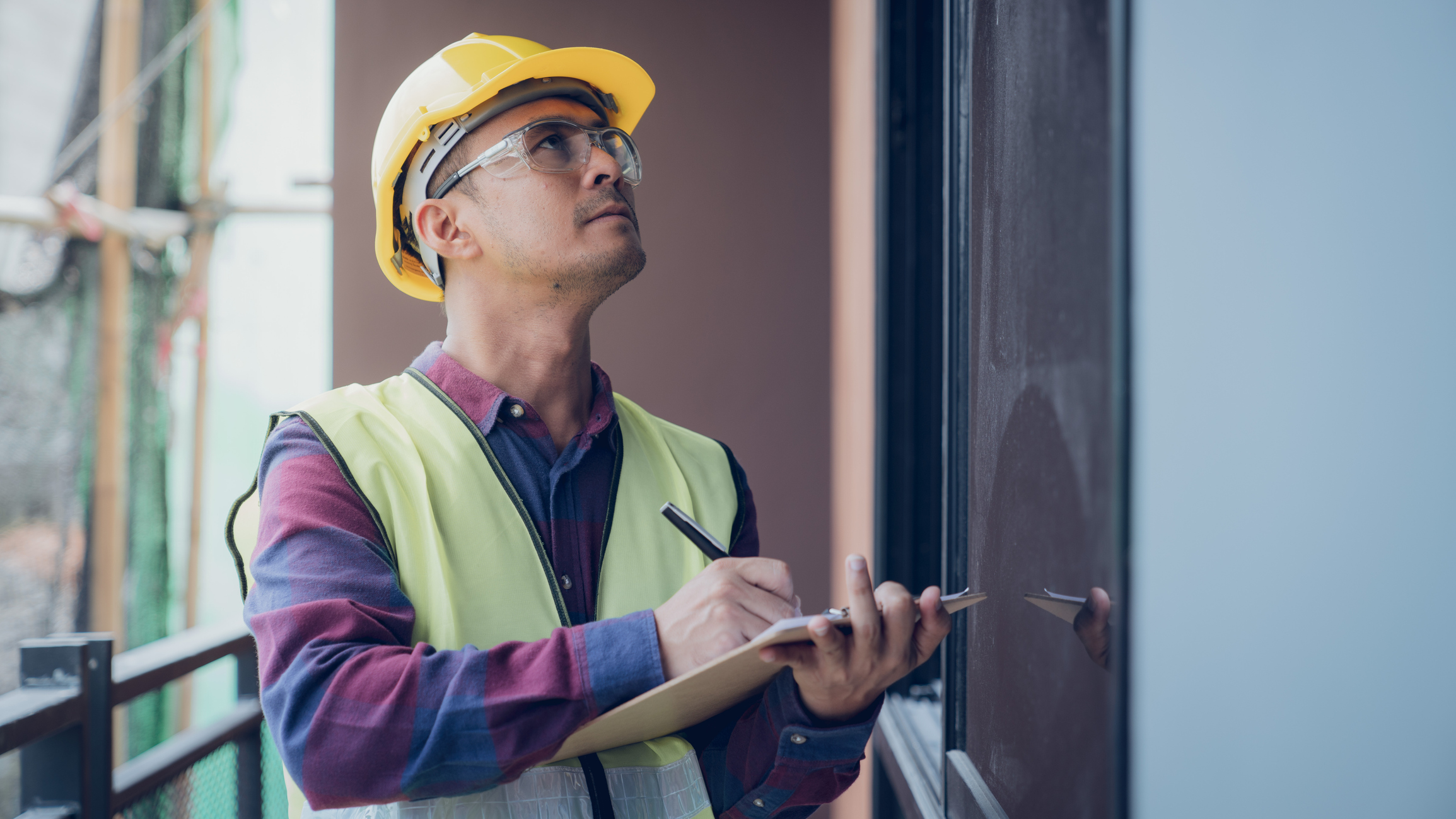 Civil engineer assessing a worksite