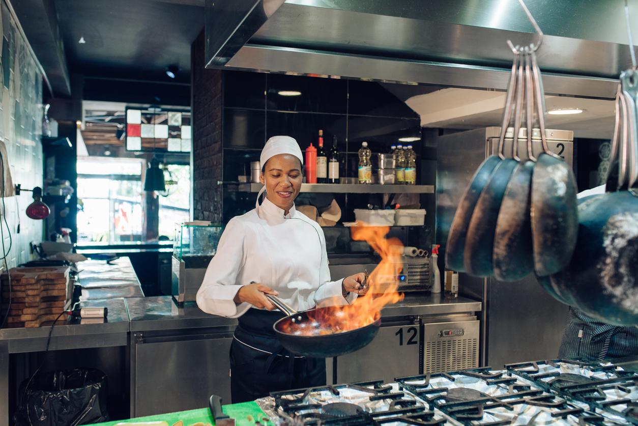 Cook video in kitchen