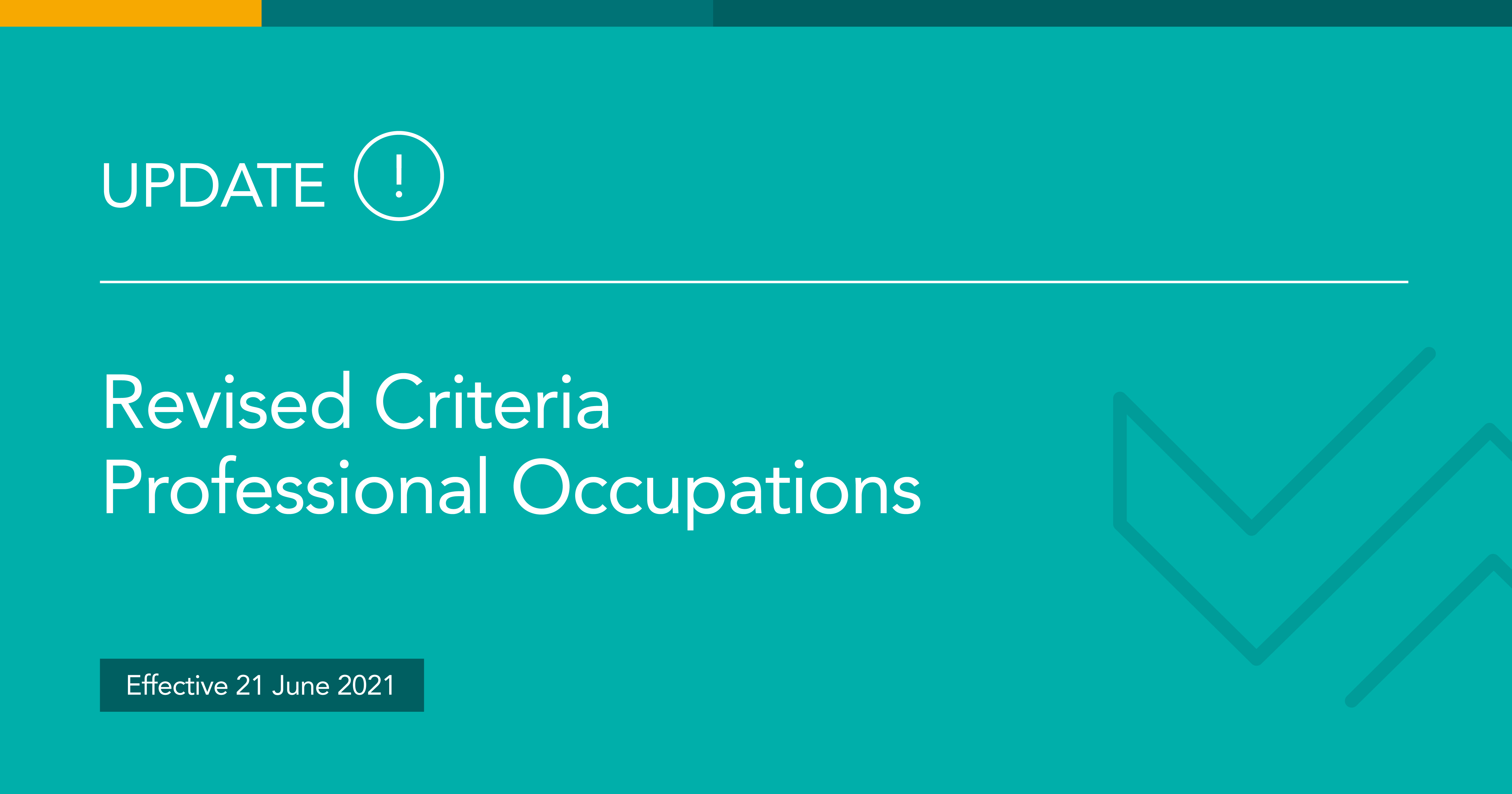 Revised criteria for professional occupations