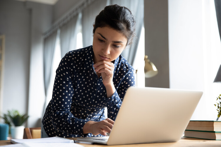 girl working at laptop