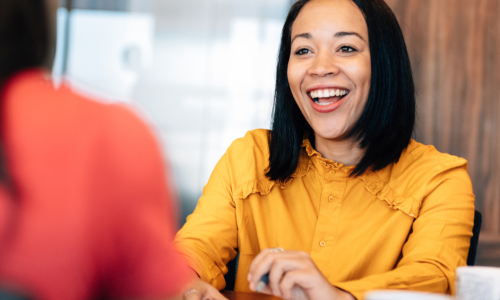 Women Yellow Dress Smiling