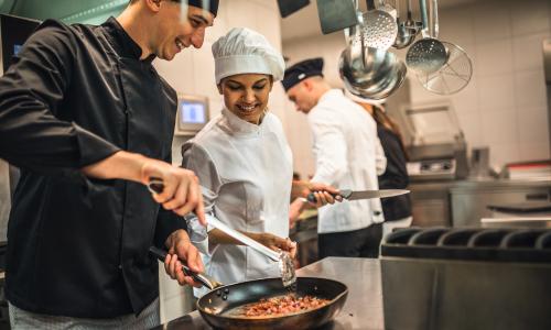 Chefs in kitchen 