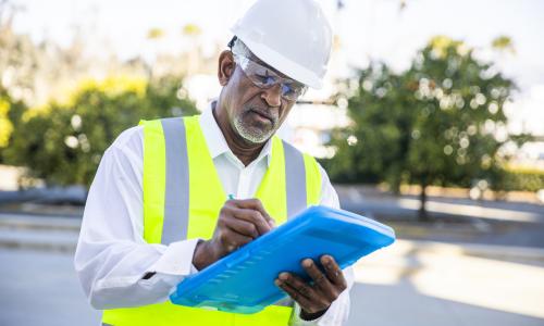 Maintenance planner assessing a worksite