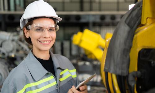 Safety inspector, inspecting a live site