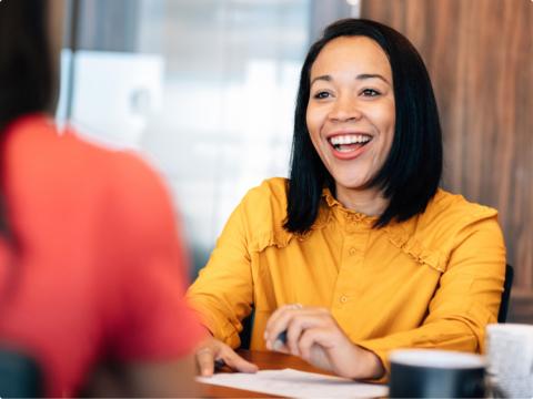 office woman smile