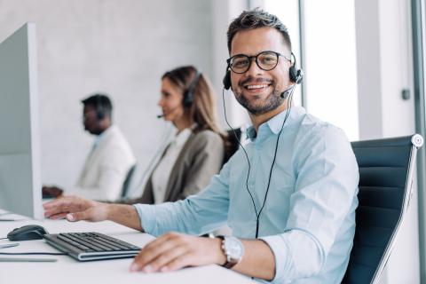 Customer service manager talking with a customer