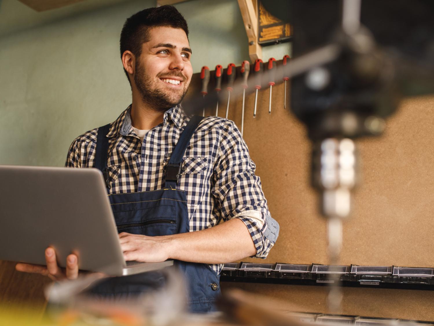 man with laptop