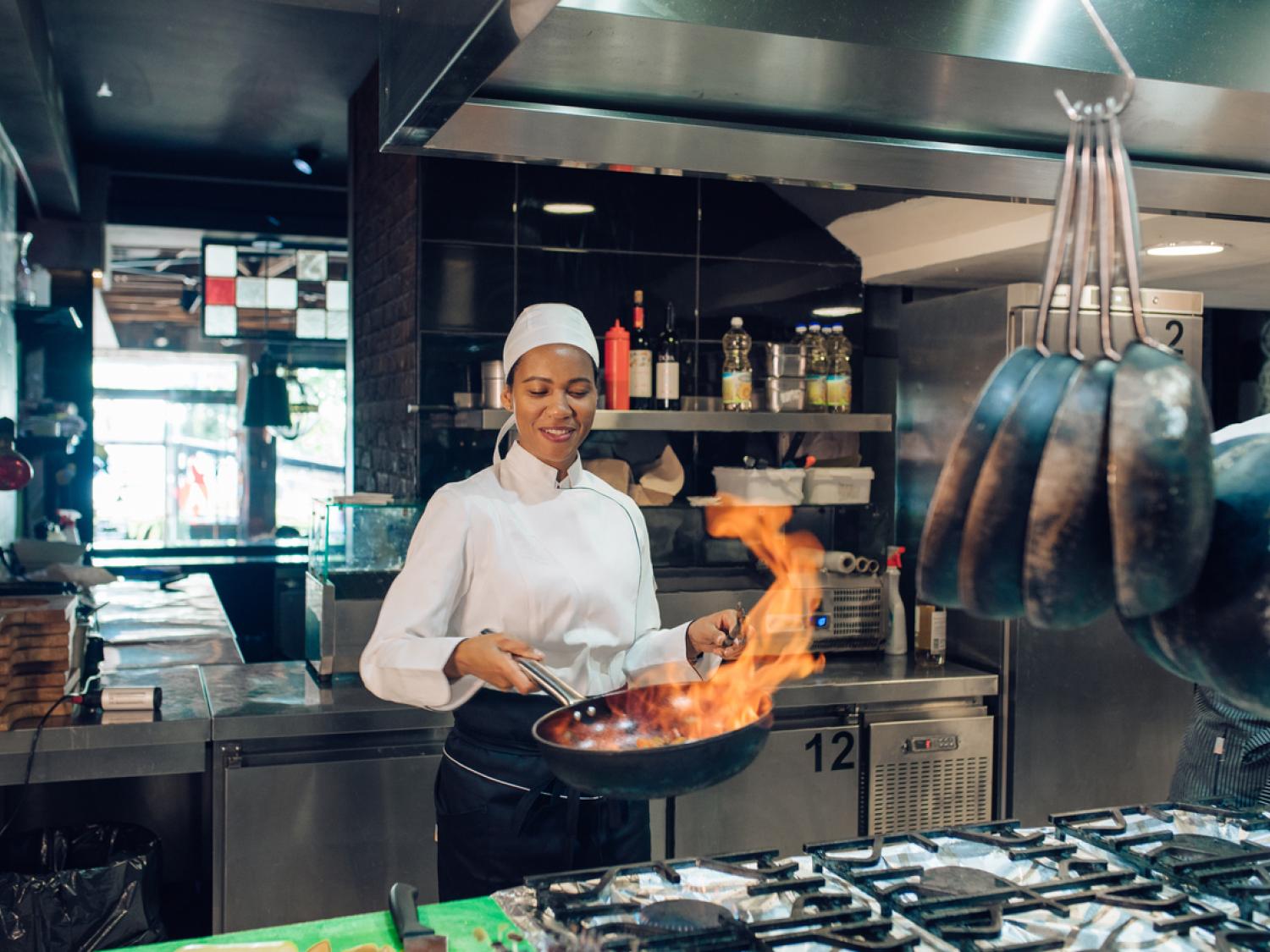 Cook video in kitchen